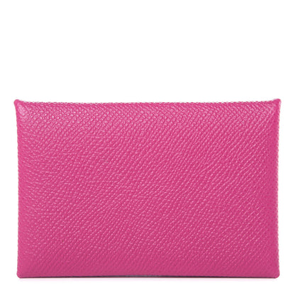 Hermes Epsom Calvi Card Case Rose Pourpre 1 of 8