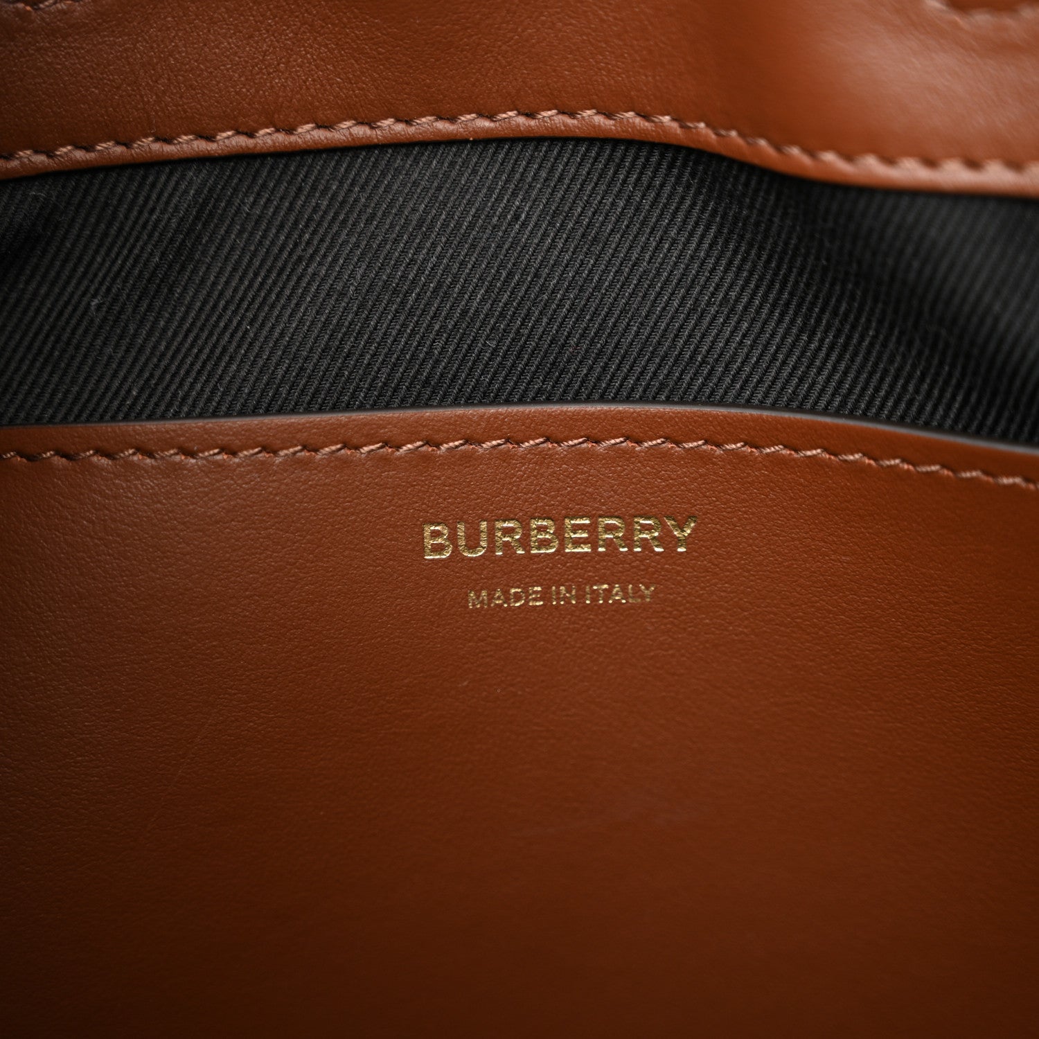 Burberry Giant Check Calfskin TB Bucket Bag Dark Birch 6 of 10