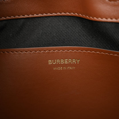 Burberry Giant Check Calfskin TB Bucket Bag Dark Birch 6 of 10