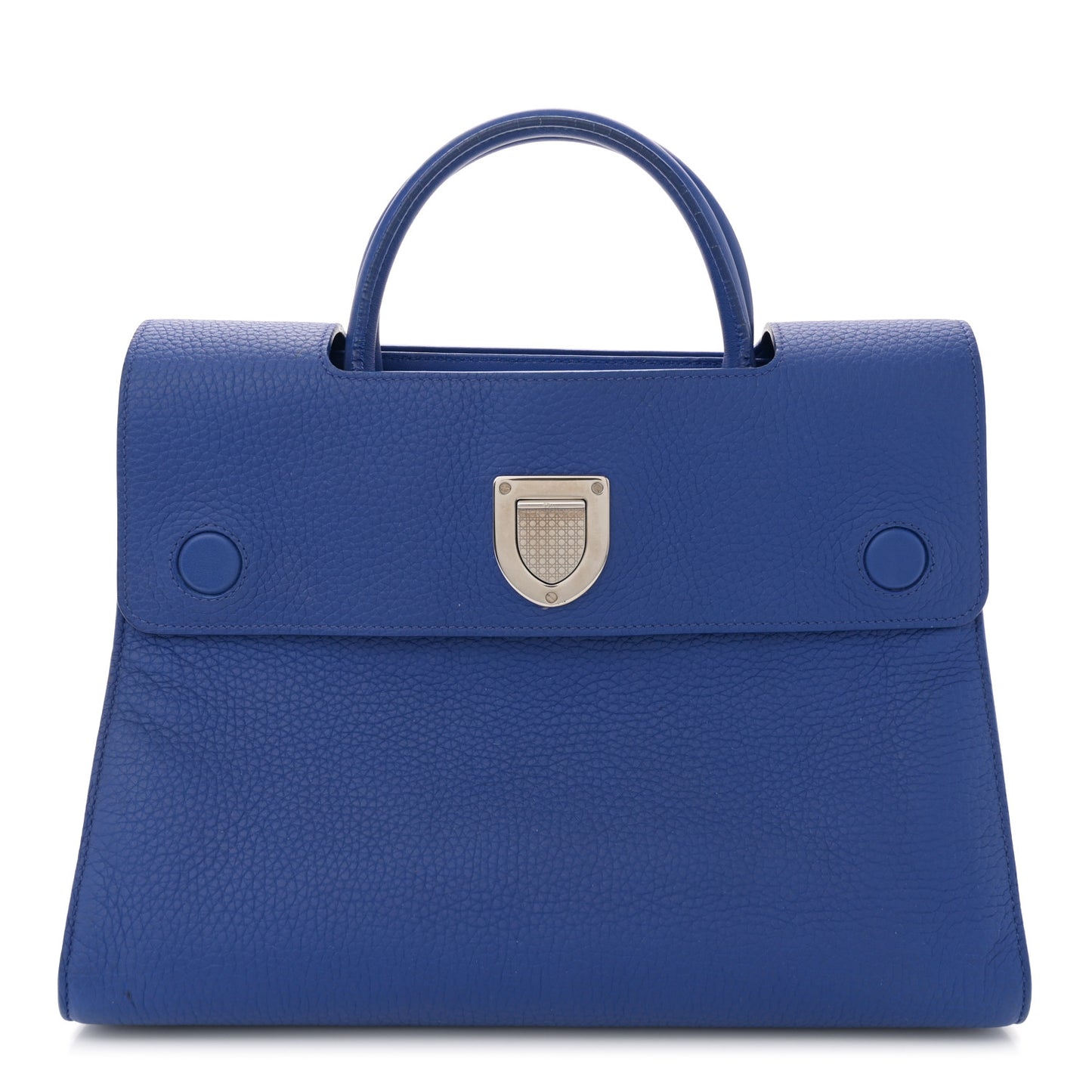 Grained Calfskin Medium Diorever Flap Blue