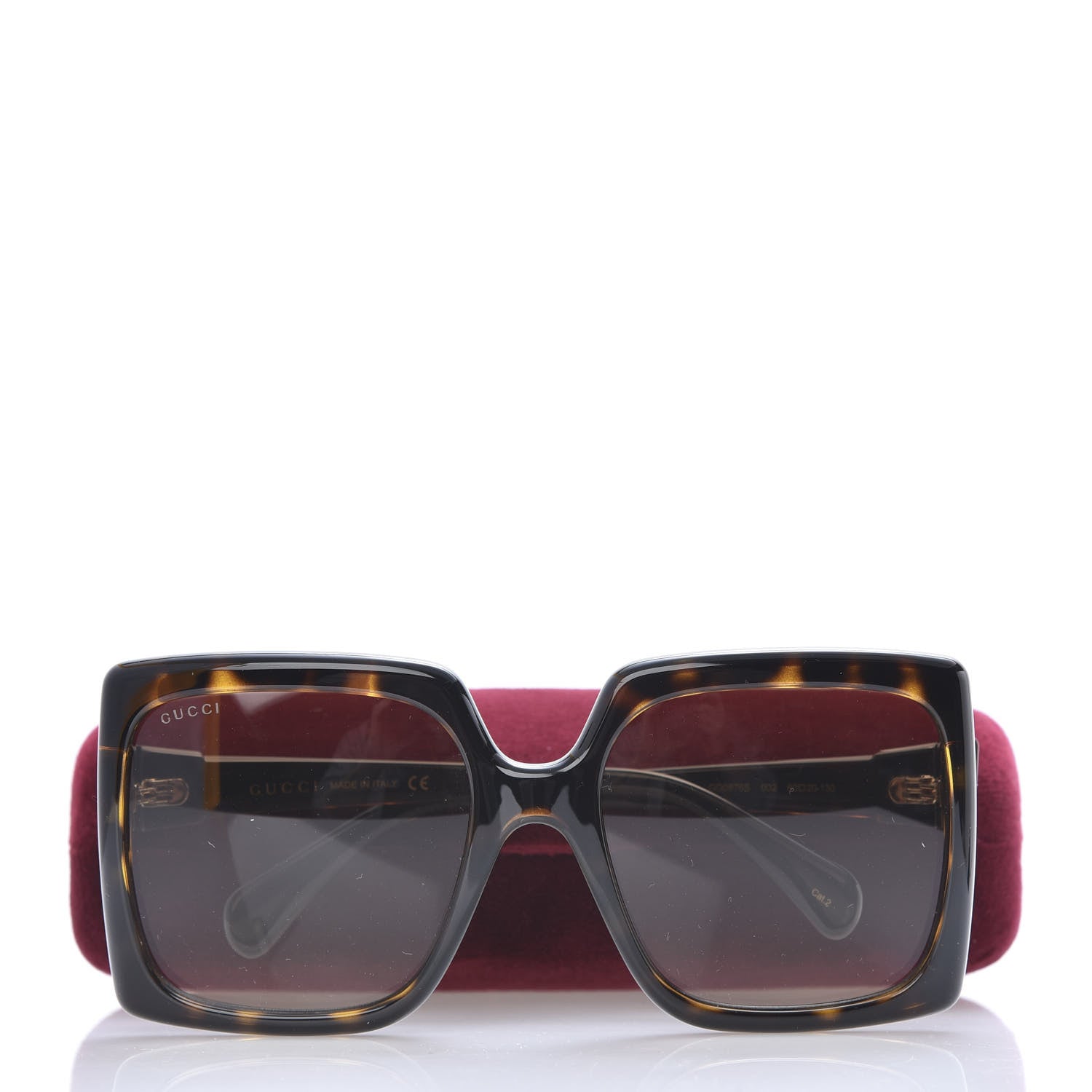Gucci Acetate Square Frame Sunglasses GG0876S Tortoise 8 of 8