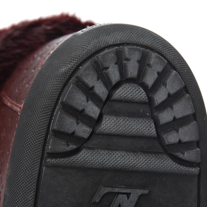 Louis Vuitton Beaver Calfskin Monogram Off Piste Flat Half Boots 38 Red 9 of 16