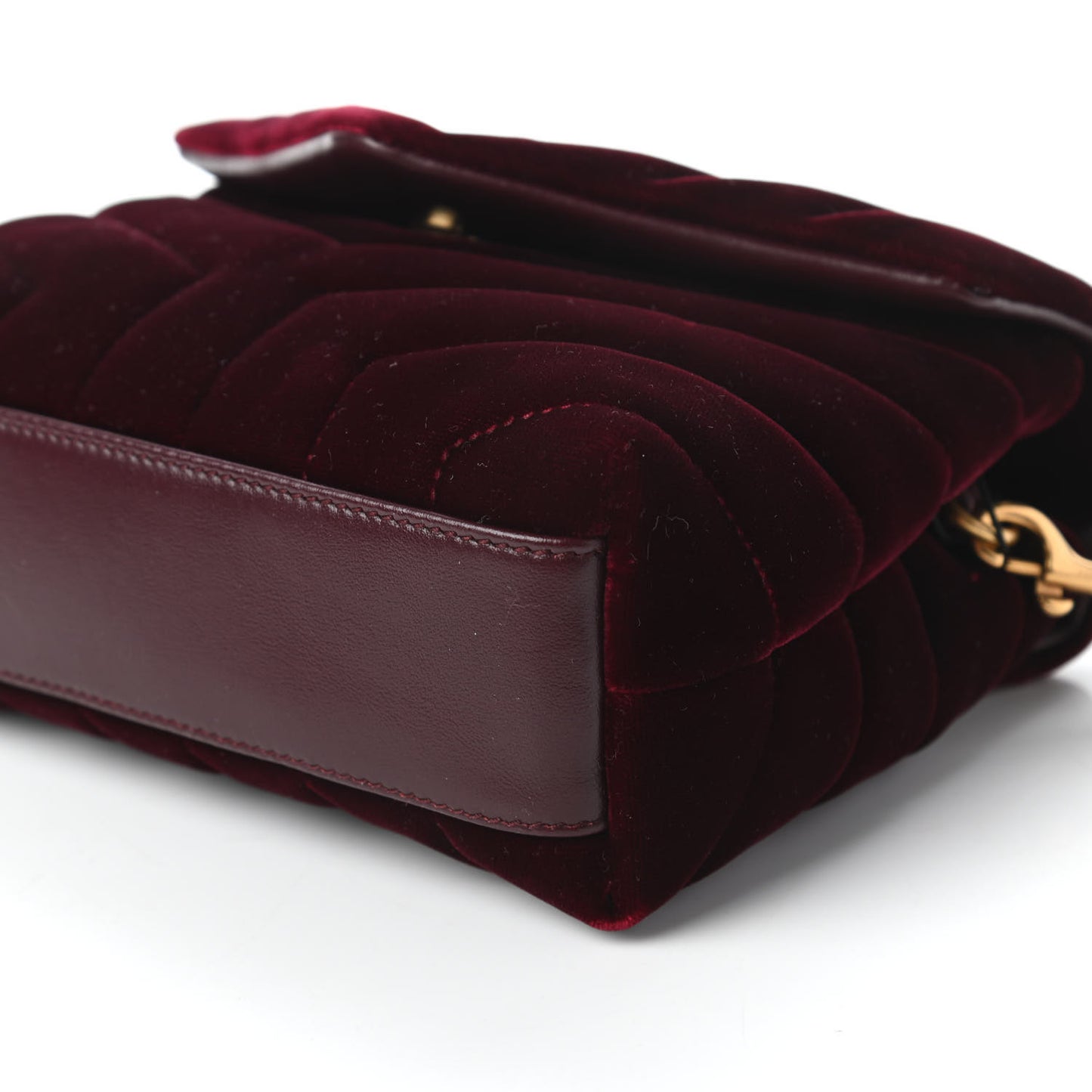 Velvet Y Quilted Monogram Toy Loulou Chain Satchel Light Burgundy