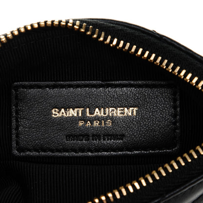 Saint Laurent Calfskin Matelasse Monogram Key Pouch Black 6 of 6
