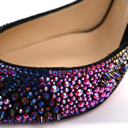 Christian Louboutin Milky Suede Iriza Bling Bang 100 Pumps 38.5 Black Multicolor 11 of 11