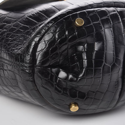 Saint Laurent Alligator Capri Flap Hobo Black 11 of 13