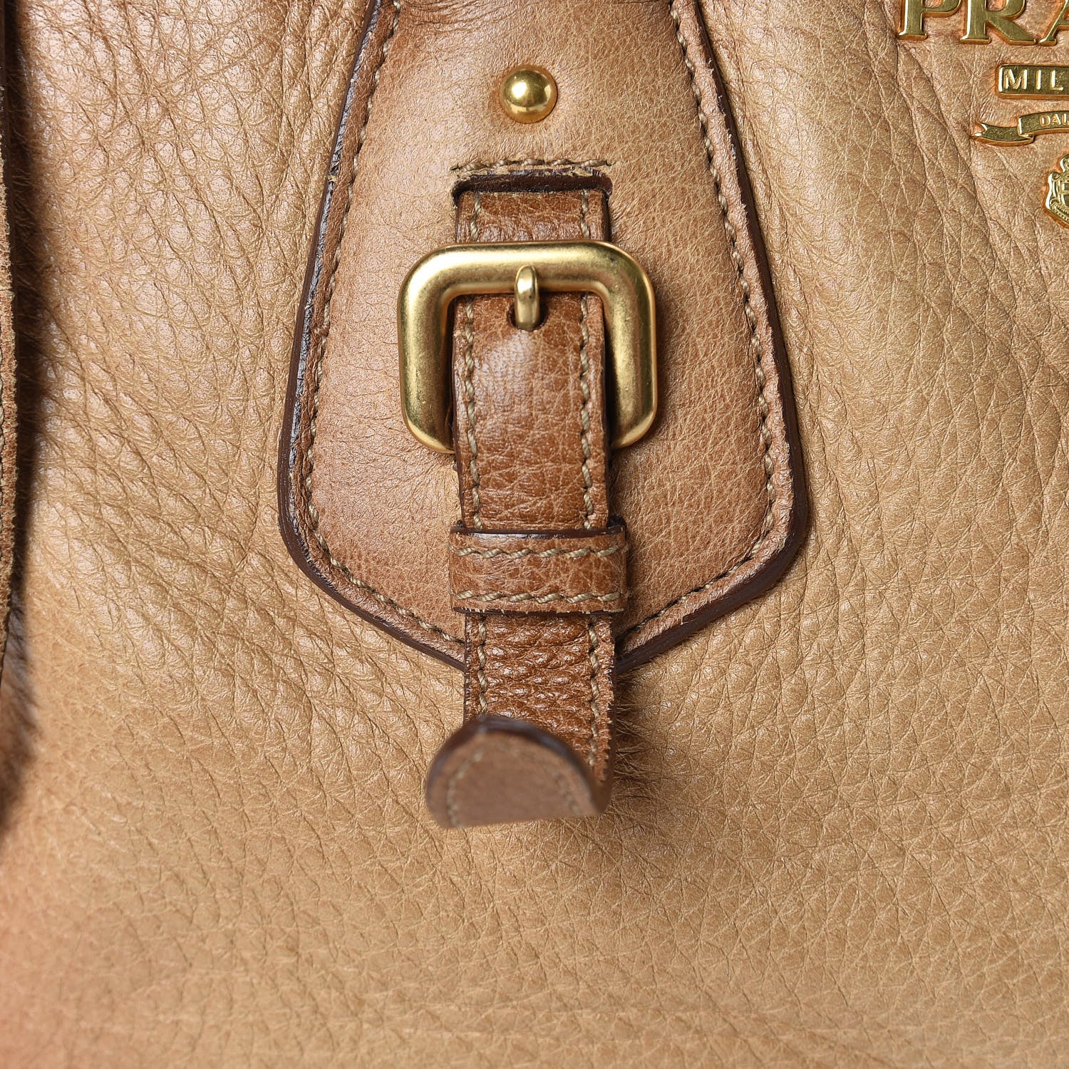 Prada Cervo Antik Dome Satchel Sughero 10 of 25