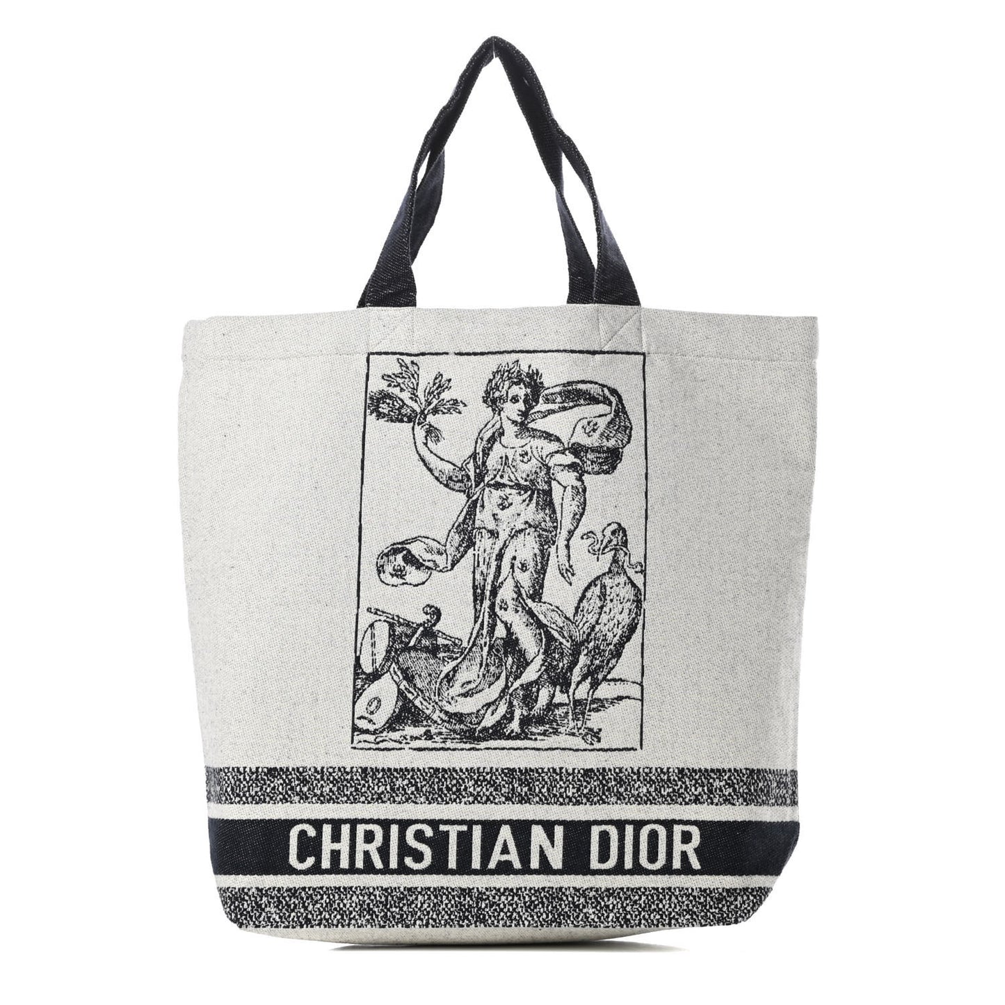 Canvas Print Cruise Tote Ivory Black