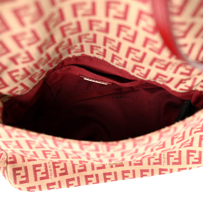 Fendi Zucchino Vitello Mini Mama Baguette Beige Rosso 5 of 10