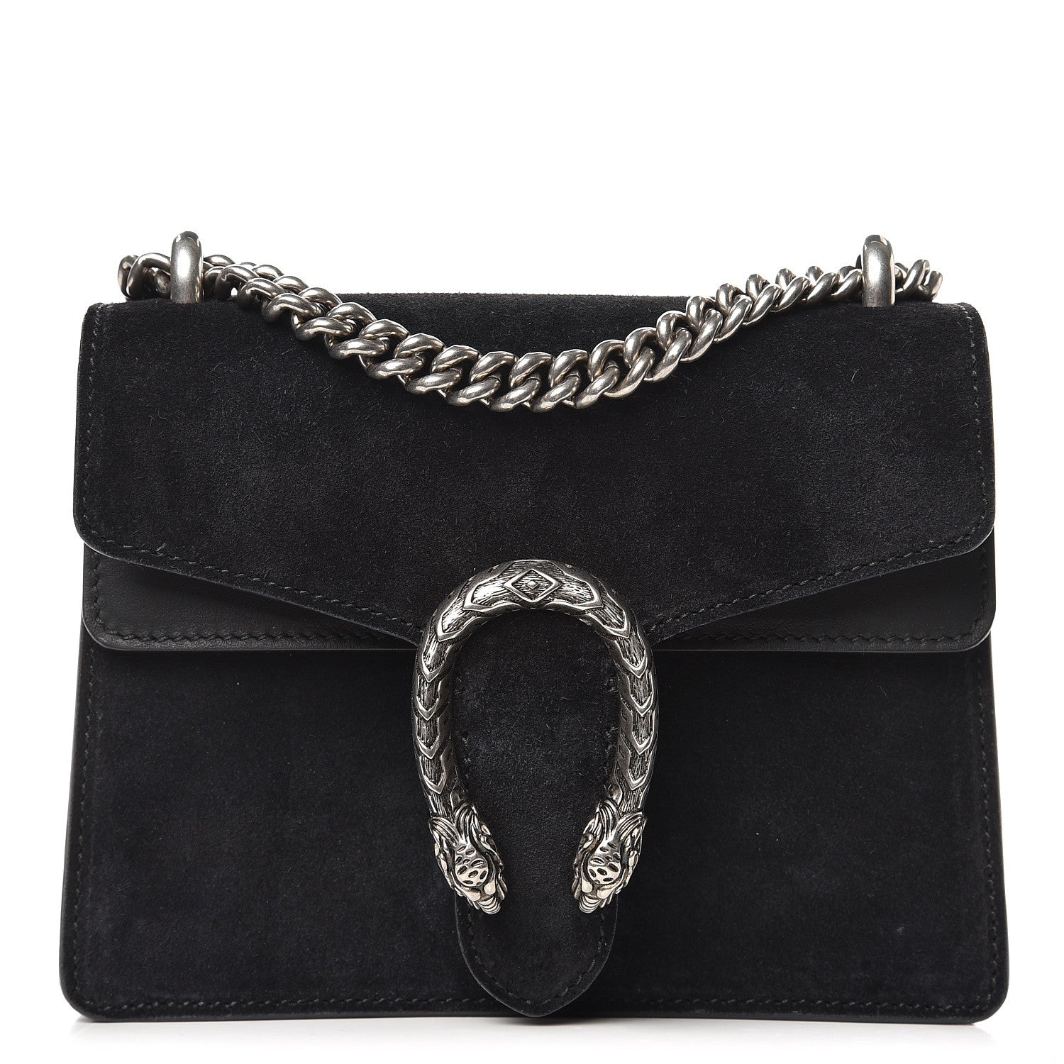 Gucci Suede Mini Dionysus Shoulder Bag Black 1 of 8