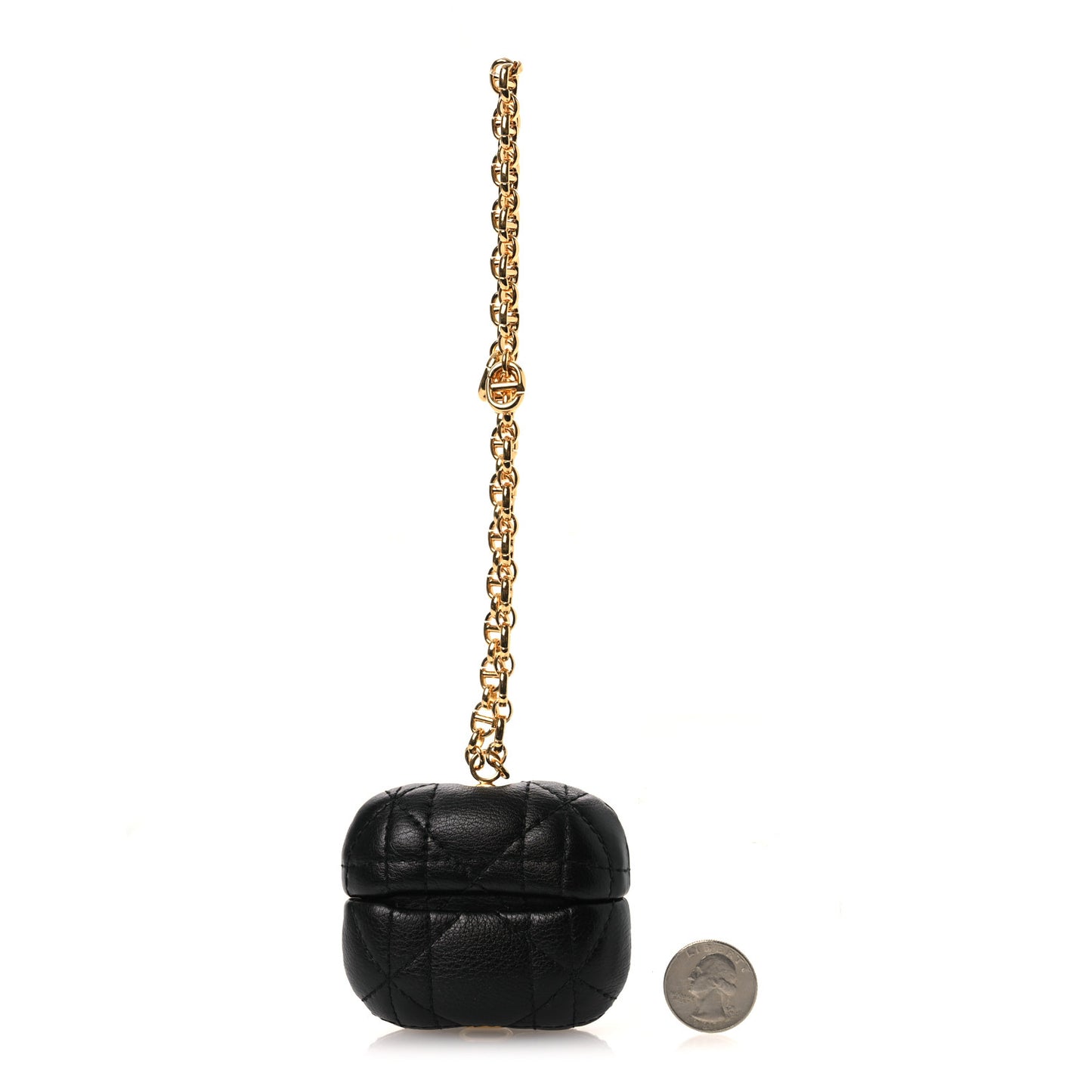 Supple Calfskin Cannage Caro Airpods Pro Case Black
