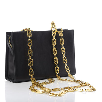 Versace Calfskin Medallion Tribute Chain Shoulder Bag Black 2 of 14
