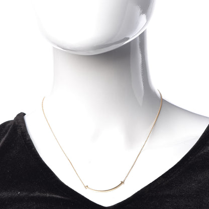 Tiffany 18K Rose Gold Small T Smile Pendant Necklace 2 of 6