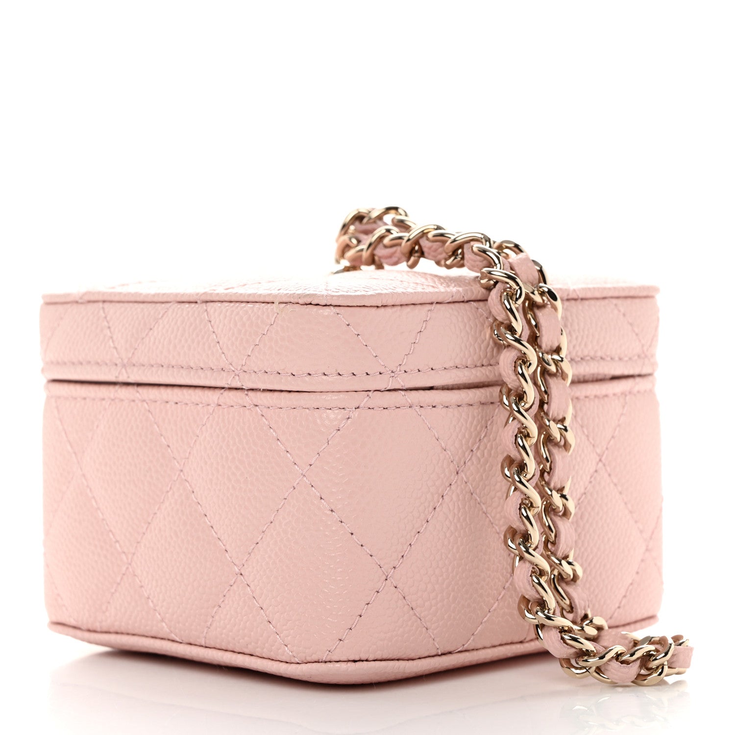 Chanel Caviar Quilted Mini Vanity Wrist Case With Chain Light Pink 3 of 7