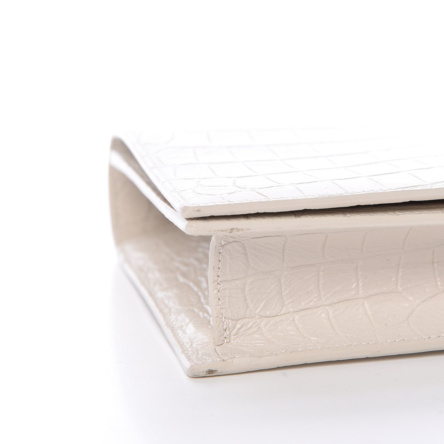 Saint Laurent Calfskin Crocodile Embossed Classic Kate Monogram Clutch Porcellana 10 of 12