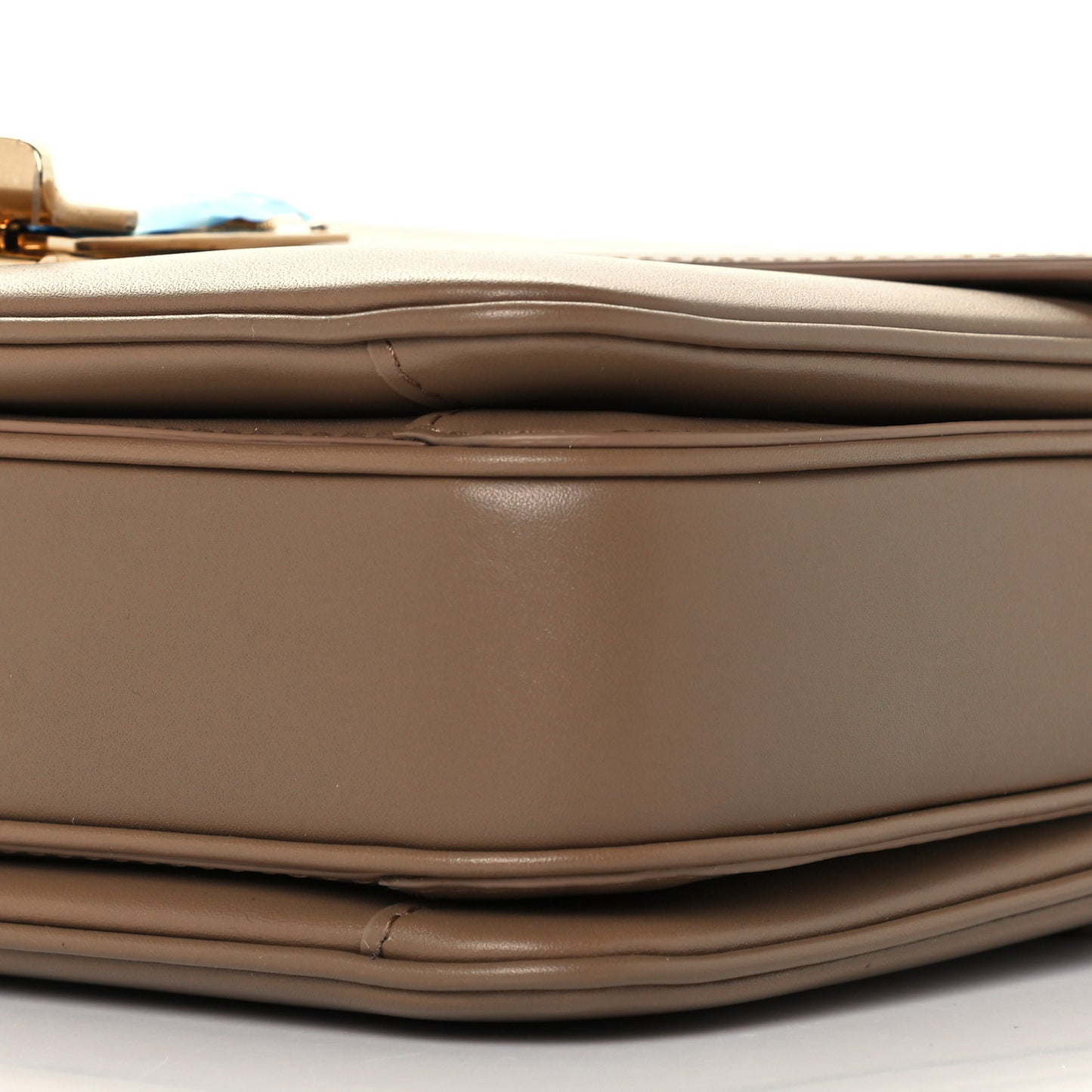 Shiny Calfskin Medium C Bag Camel