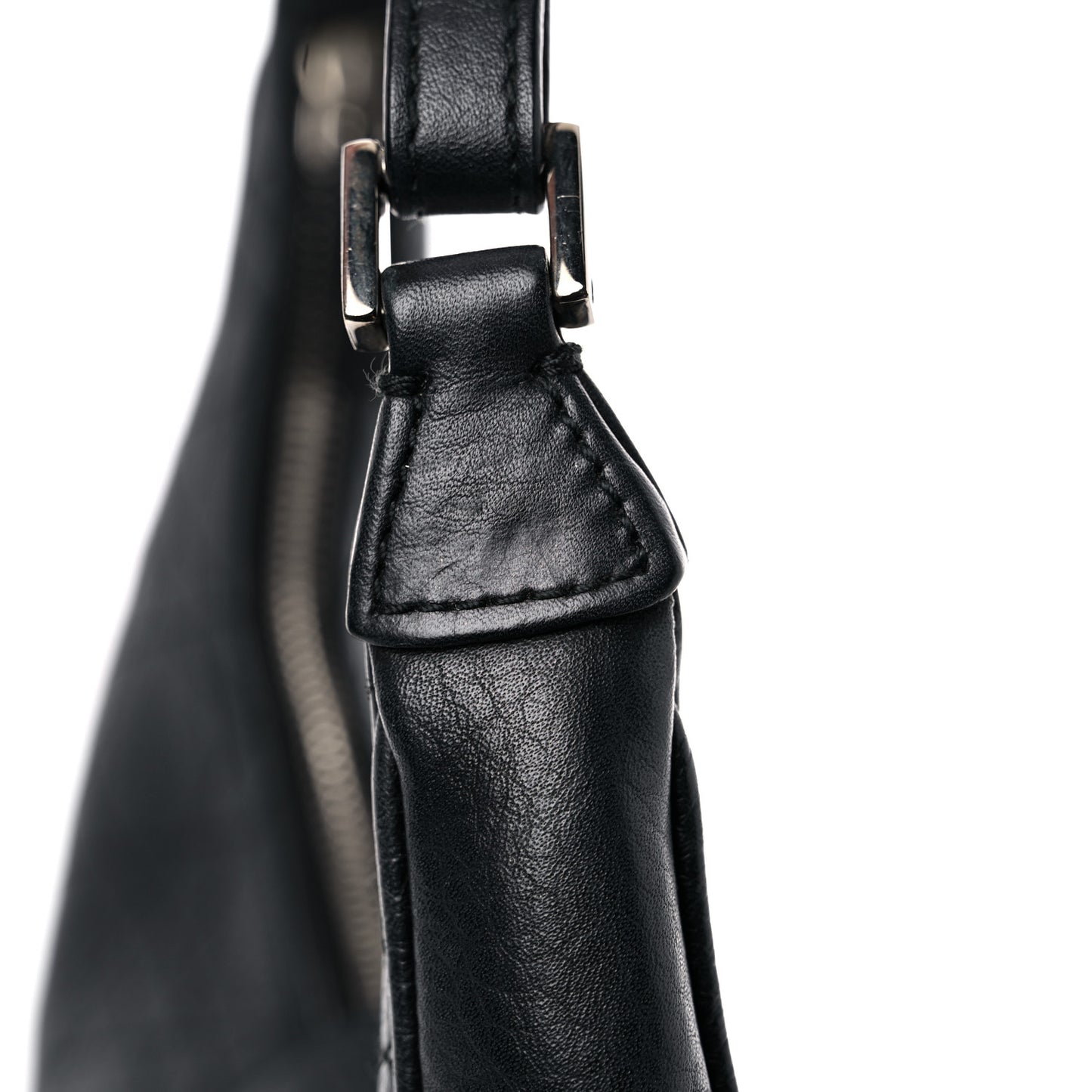 Grained Calfskin Cannage Hobo Black