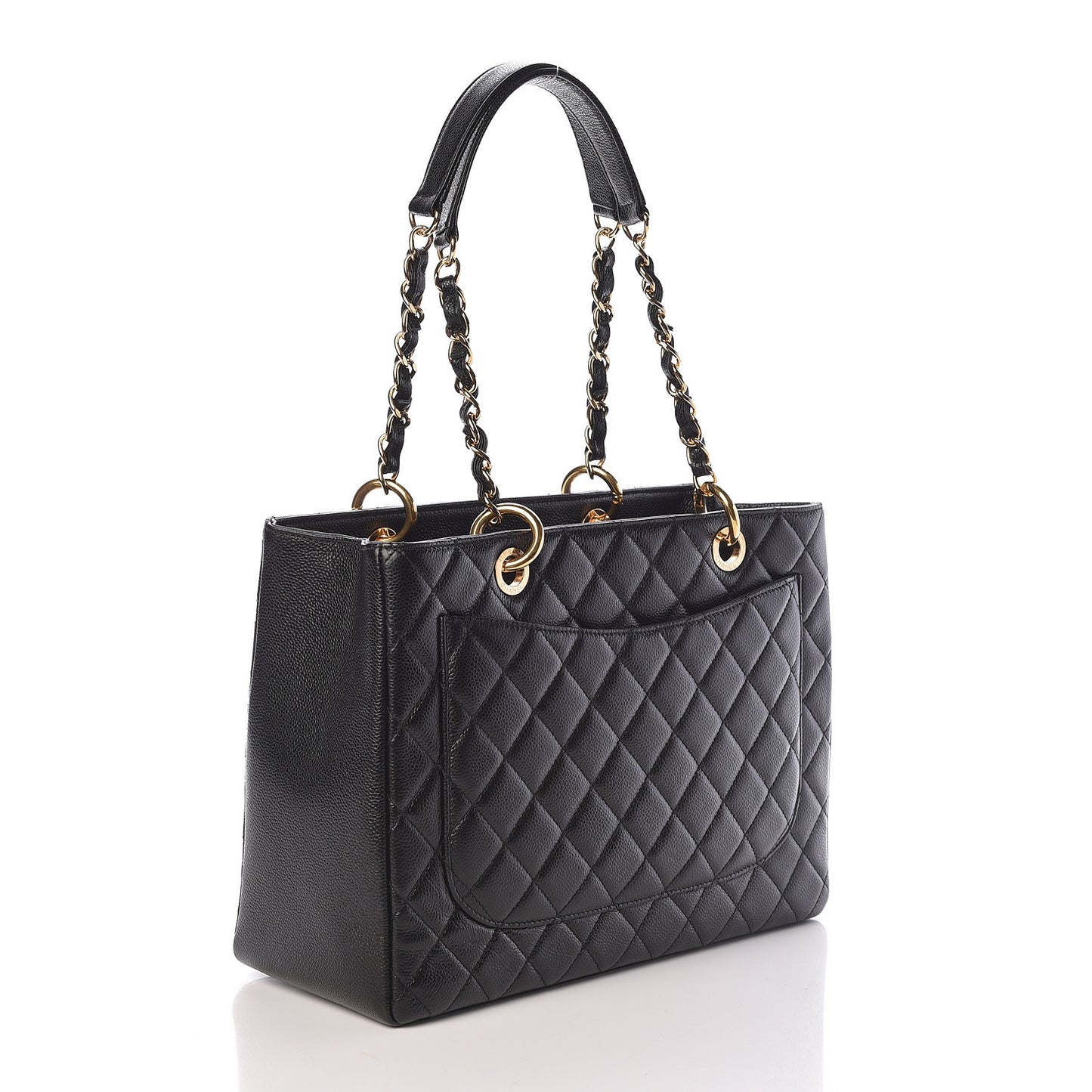 Caviar Quilted Grand Shopping Tote GST Black