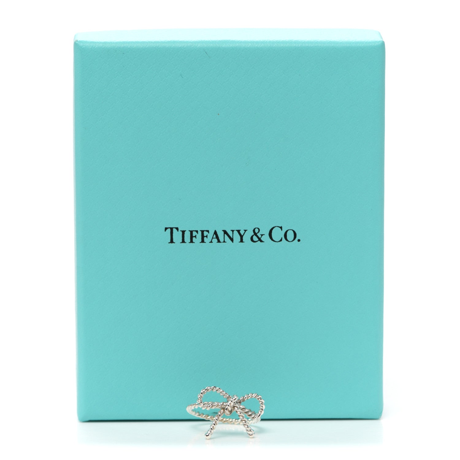 Tiffany Sterling Silver Textured Twist Bow Ring 49 5 6 of 6