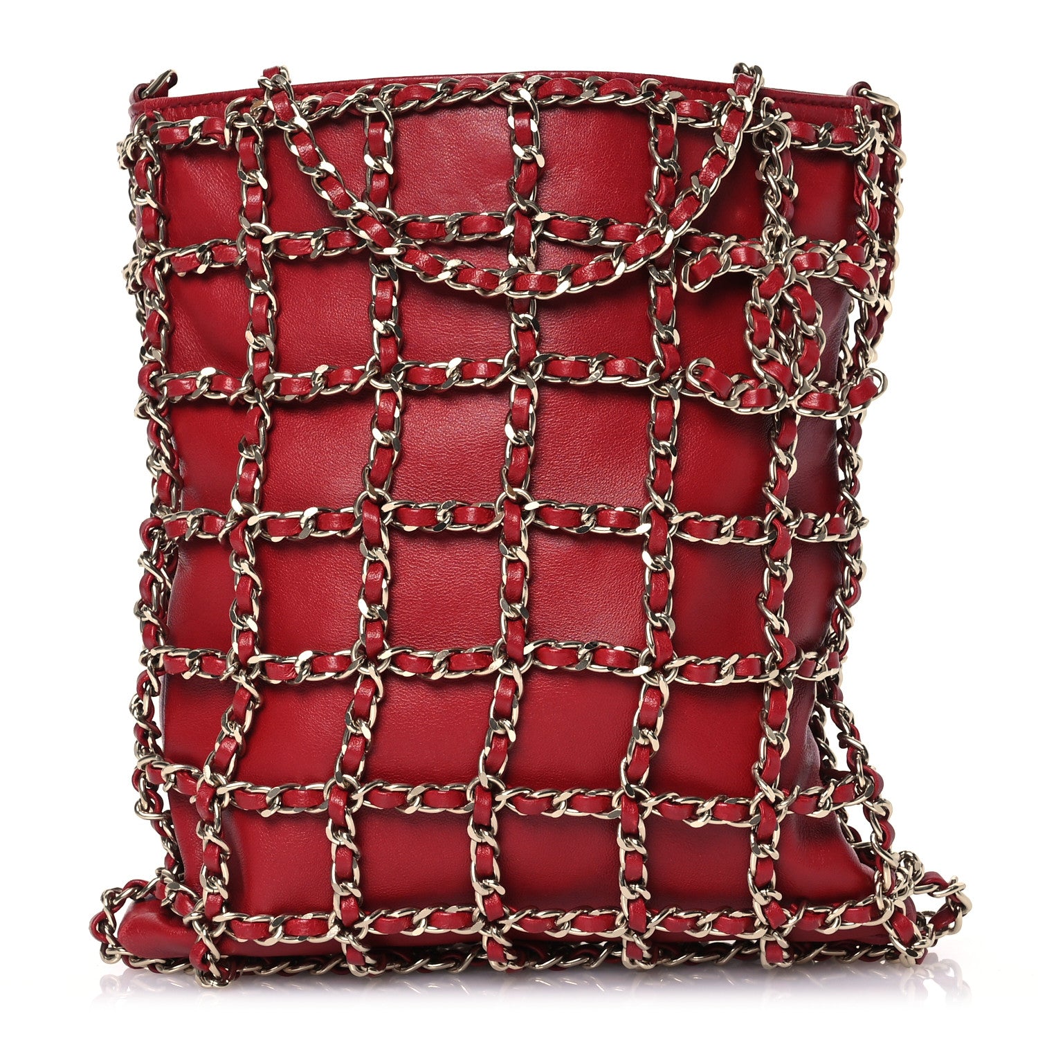 Chanel Lambskin Large Shopping Chain Tote Red 1 of 14