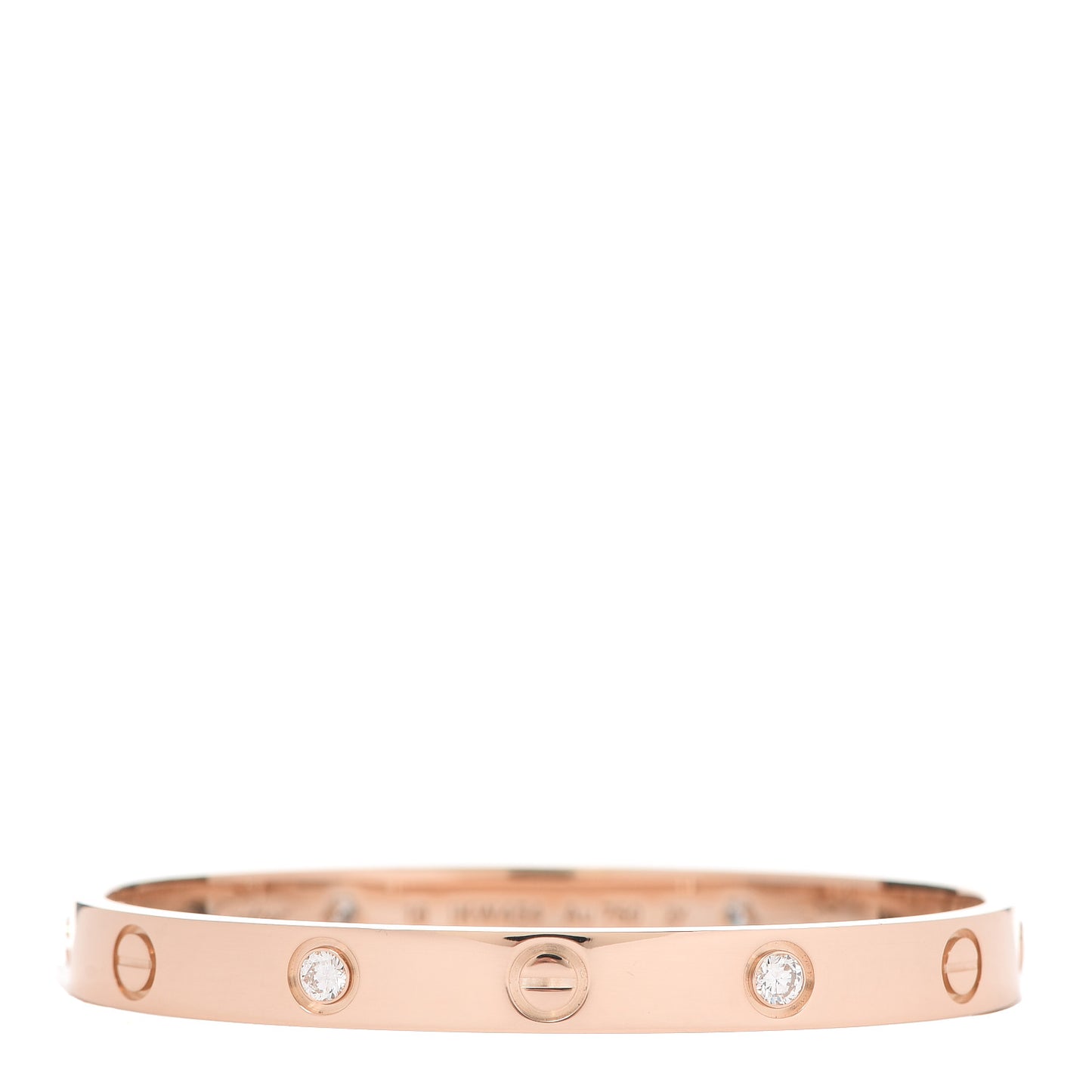 18K Pink Gold 4 Diamond LOVE Bracelet 16