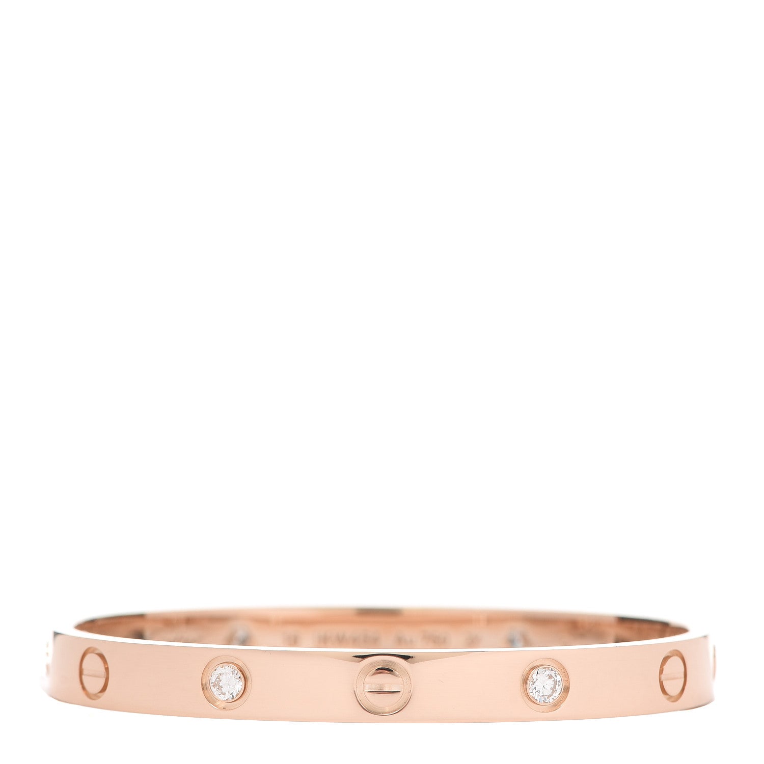 Cartier 18K Pink Gold 4 Diamond LOVE Bracelet 16 3 of 8