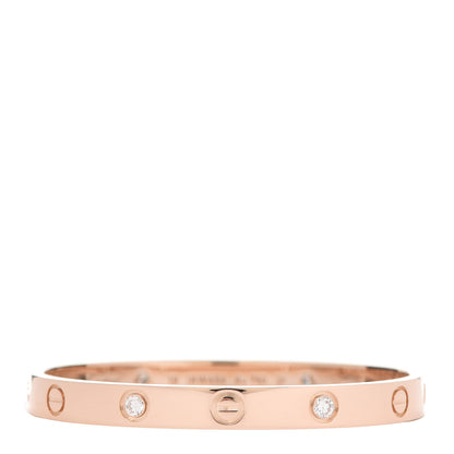 Cartier 18K Pink Gold 4 Diamond LOVE Bracelet 16 3 of 8