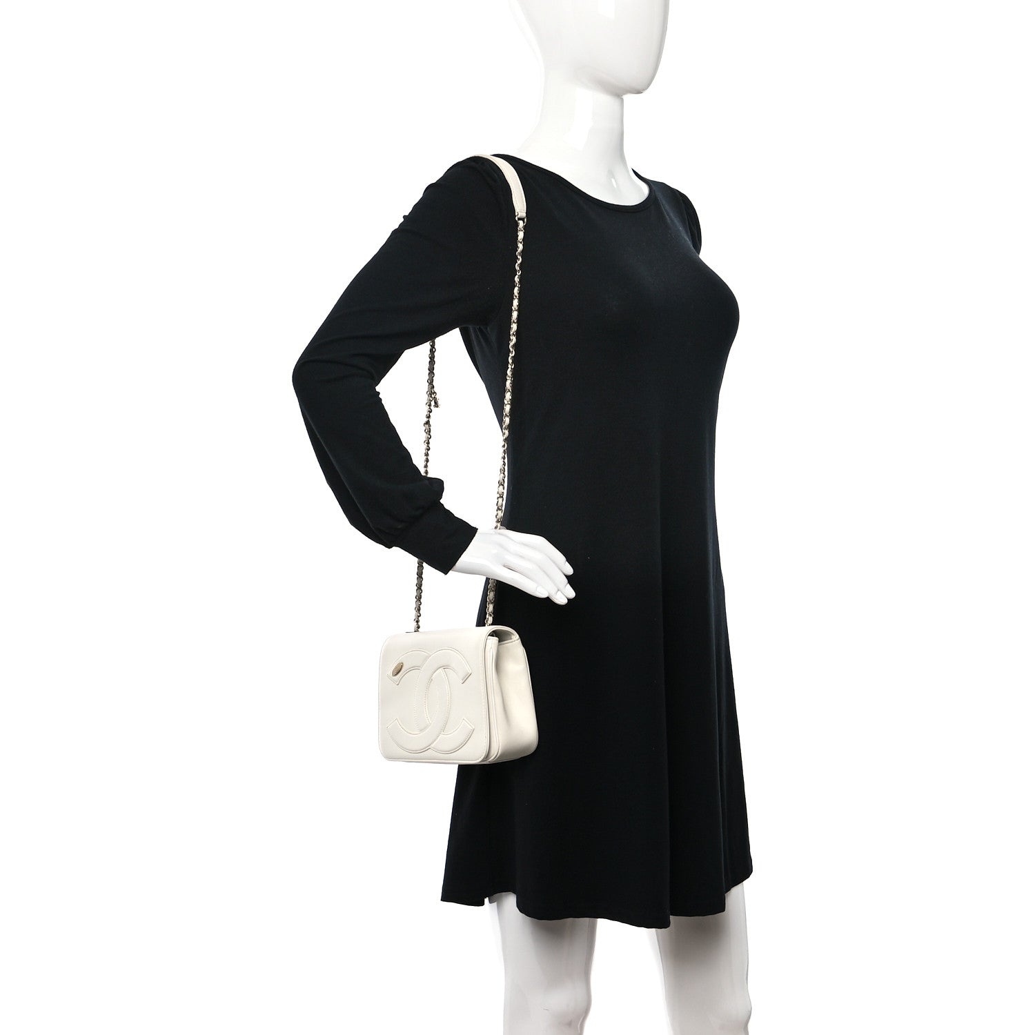 Chanel Lambskin CC Mania Flap Bag White 2 of 11