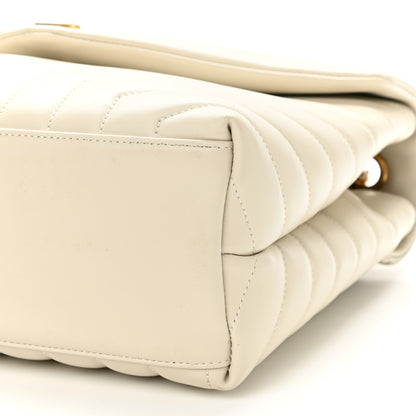 Saint Laurent Calfskin Y Quilted Monogram Medium Loulou Chain Satchel Blanc Vintage 11 of 11