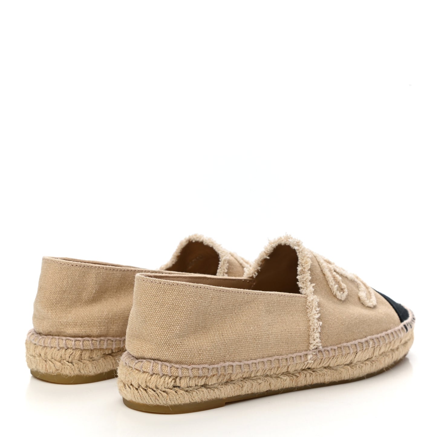 Linen CC Espadrilles 38 Beige Black