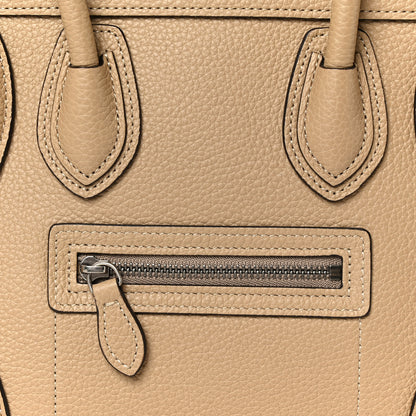 Celine Drummed Calfskin Nano Luggage Dune 9 of 11