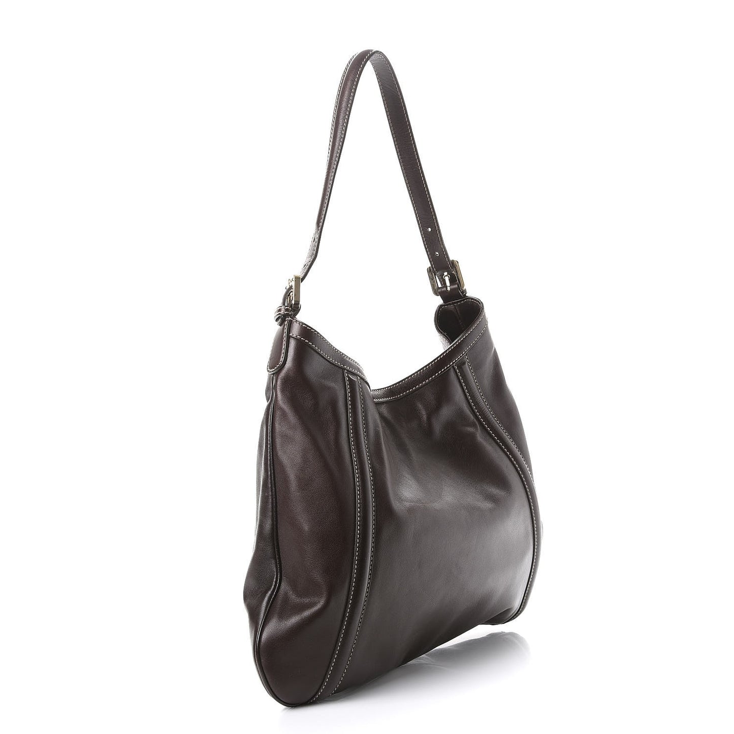 Calfskin Medium Britt Hobo Dark Brown