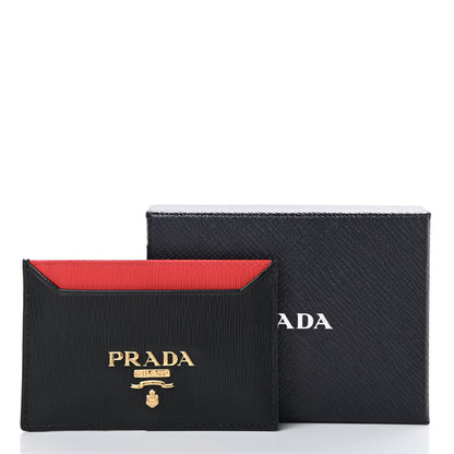 Prada Vitello Move Metal Card Case Black Lacca 9 of 9