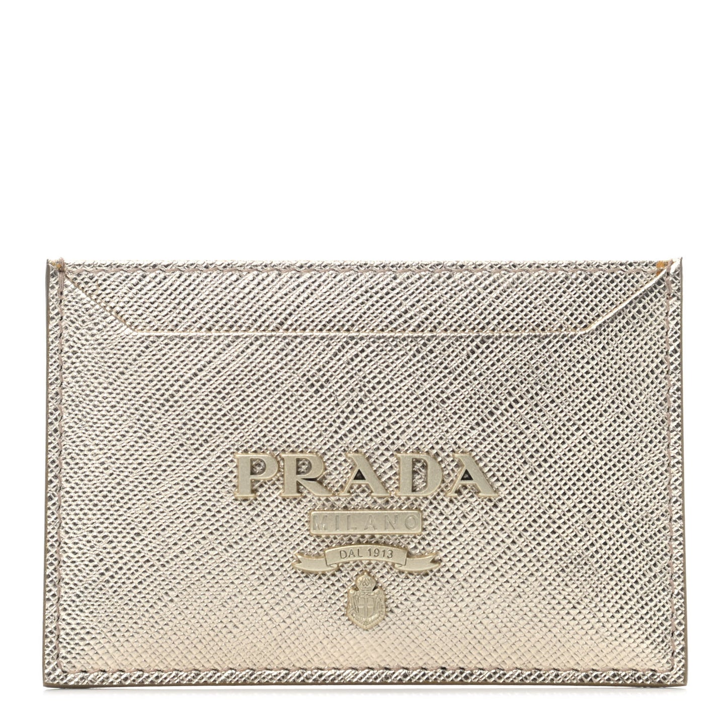 Saffiano Shine Monochrome Card Holder Pirite
