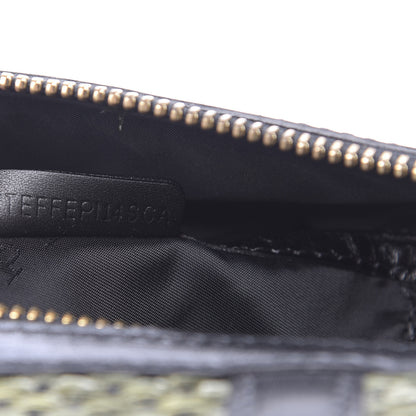 Burberry Calfskin Raffia Prorsum Bowling Bag Green Brown 9 of 16