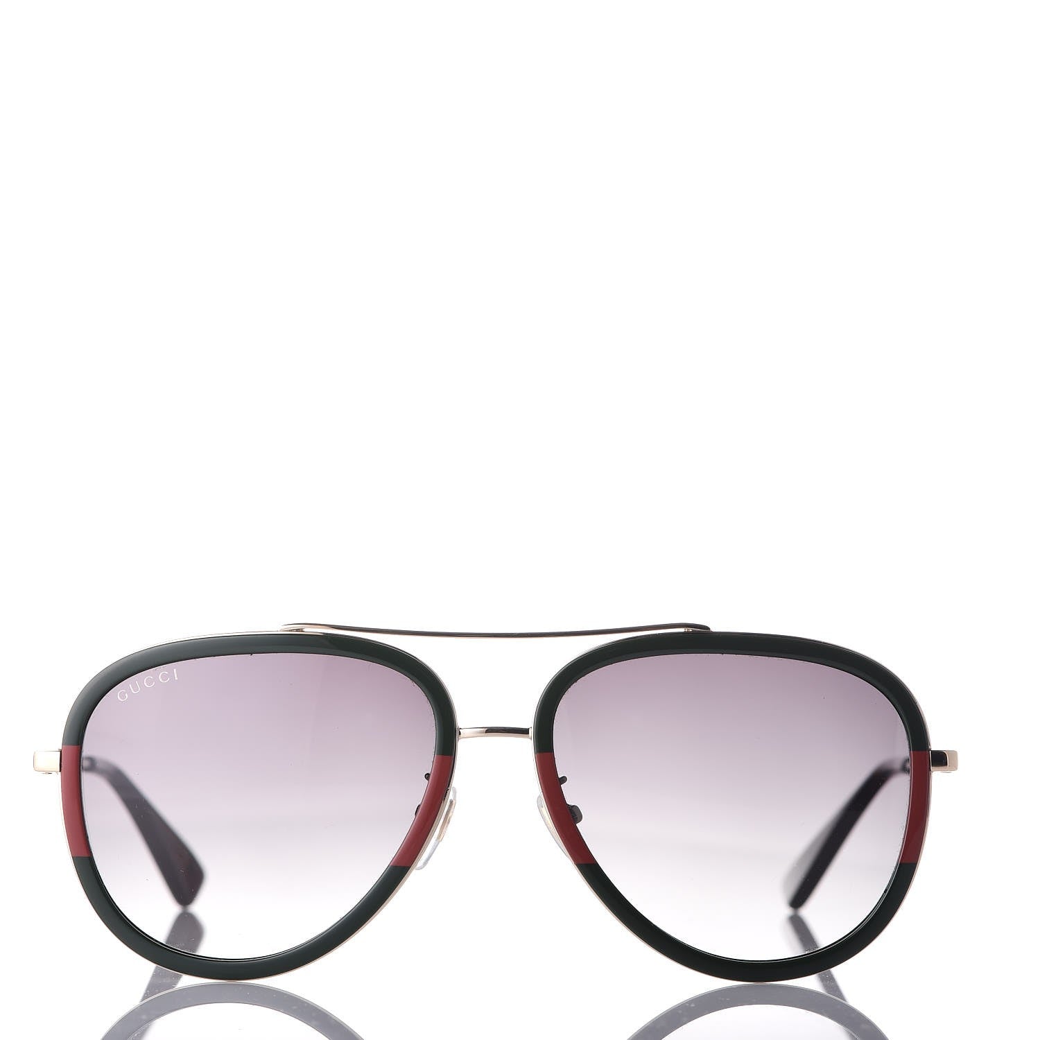 Gucci Web Aviator Sunglasses GG0062S Green Red 2 of 8