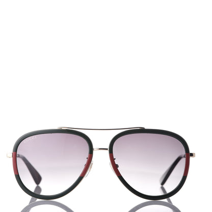 Gucci Web Aviator Sunglasses GG0062S Green Red 2 of 8