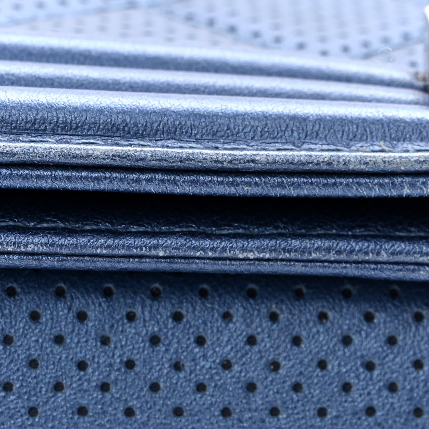 Chanel Perforated Lambskin Quilted New Medium Boy Flap Blue 11 of 12