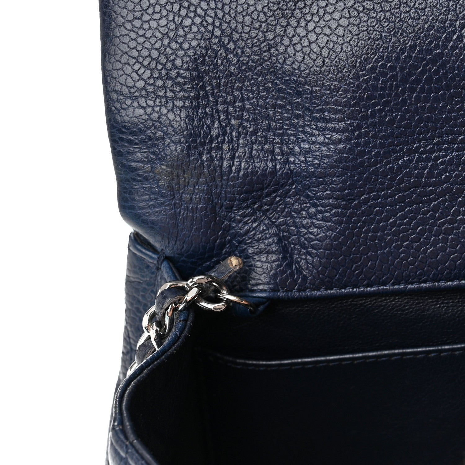Chanel Caviar Quilted Clutch With Chain Flap Blue 13 of 14
