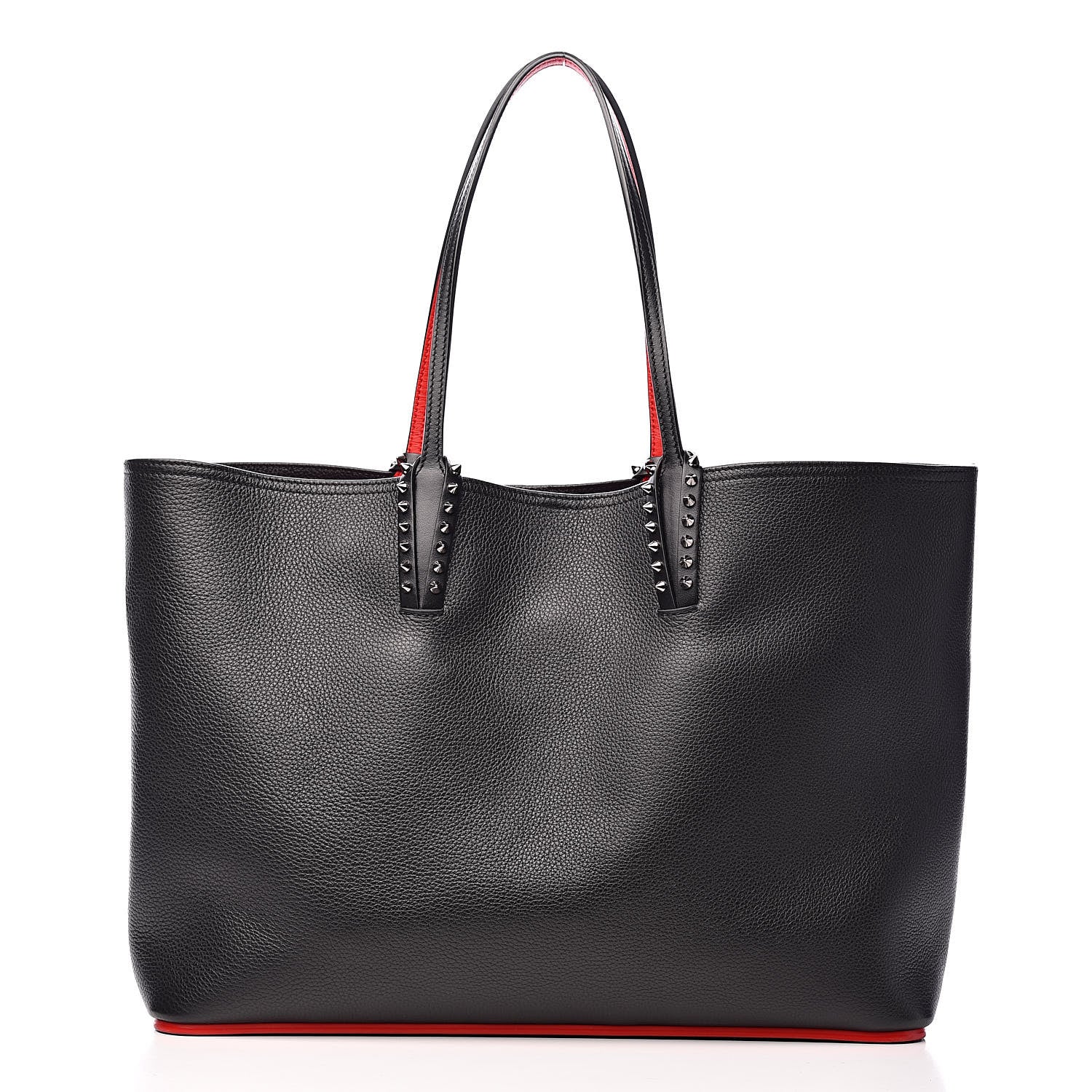 Christian Louboutin Calfskin Spikes East West Cabata Tote Black 3 of 16