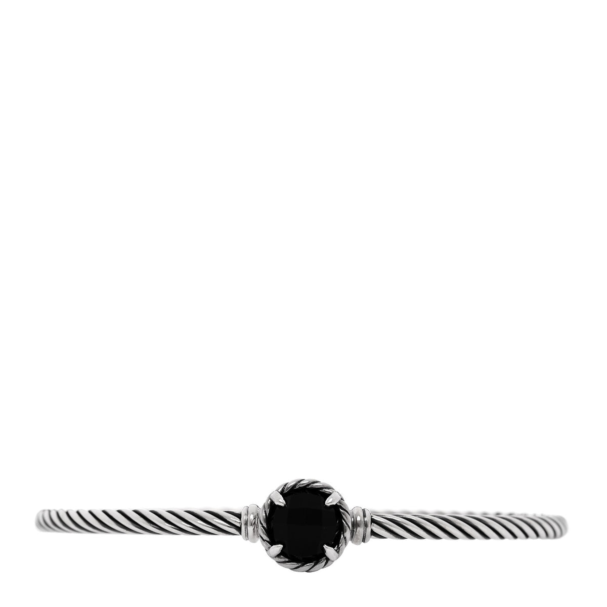 Sterling Silver Black Onyx 3mm Chatelaine Bracelet