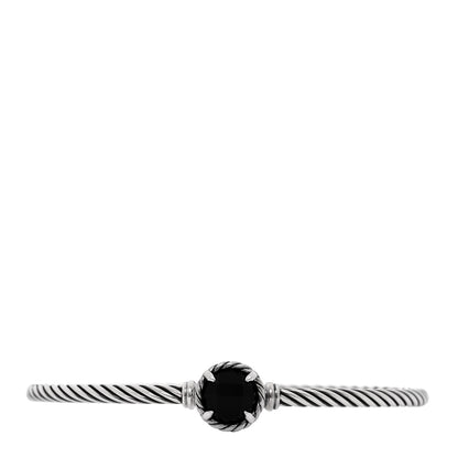 David Yurman Sterling Silver Black Onyx 3mm Chatelaine Bracelet 1 of 4