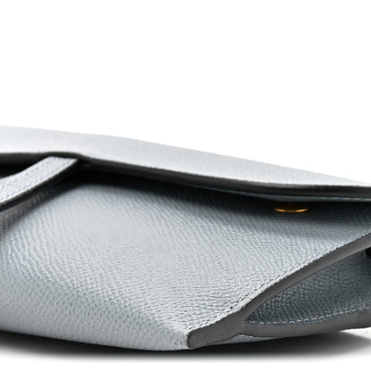Christian Dior Grained Calfskin Saddle Chain Wallet Pouch Cloud Blue 9 of 11