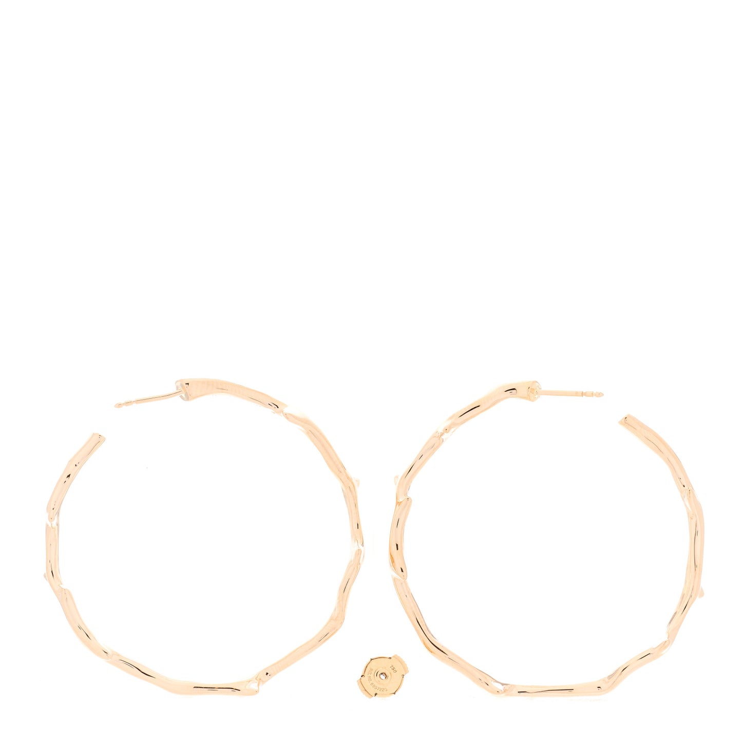 18K Rose Gold Large Bois de Rose Hoop Earrings
