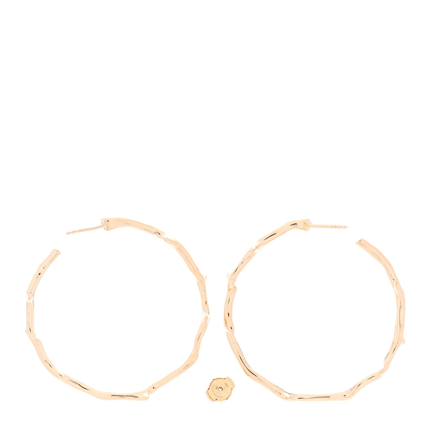 Christian Dior 18K Rose Gold Large Bois de Rose Hoop Earrings 2 of 5