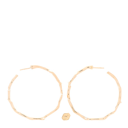 Christian Dior 18K Rose Gold Large Bois de Rose Hoop Earrings 2 of 5