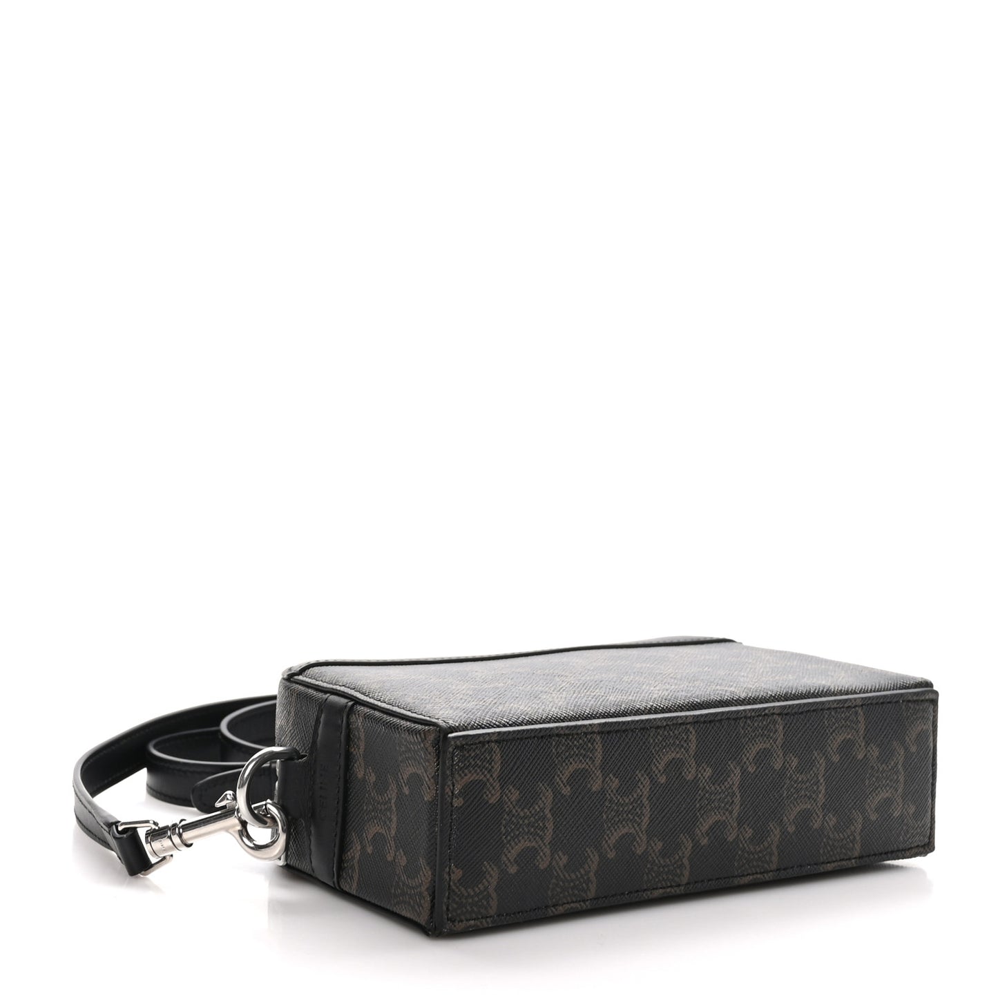 Triomphe Canvas Mini Bowling Shoulder Bag Black