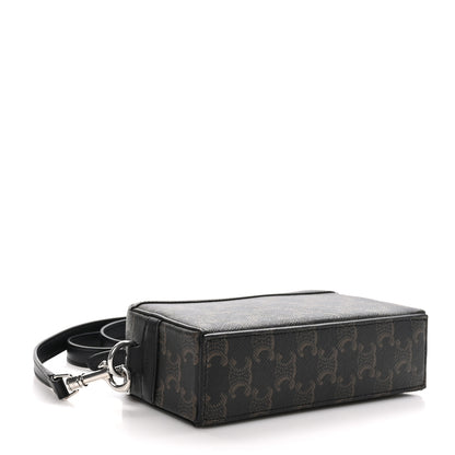 Celine Triomphe Canvas Mini Bowling Shoulder Bag Black 4 of 10