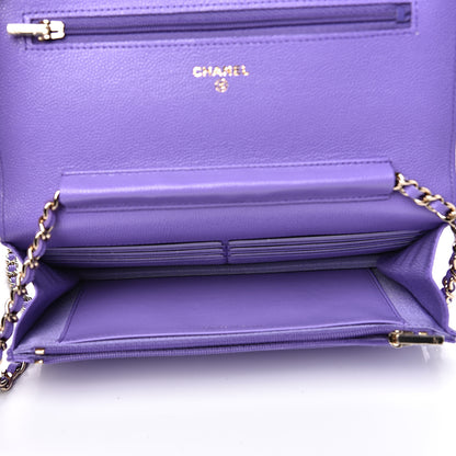 Chanel Caviar Quilted Wallet On Chain WOC Purple 4 of 10