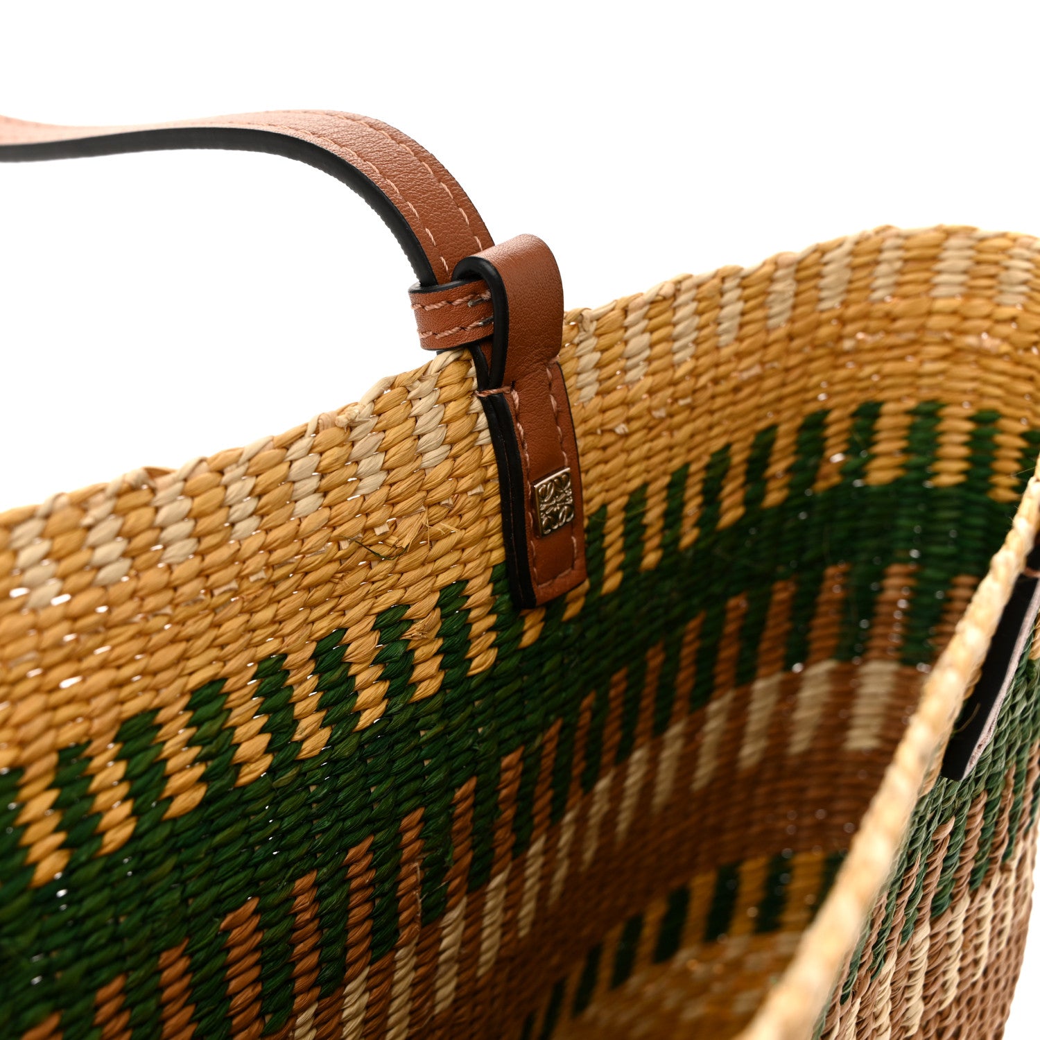 Loewe Raffia Square Basket Tote Bag Brown Multicolor 11 of 11